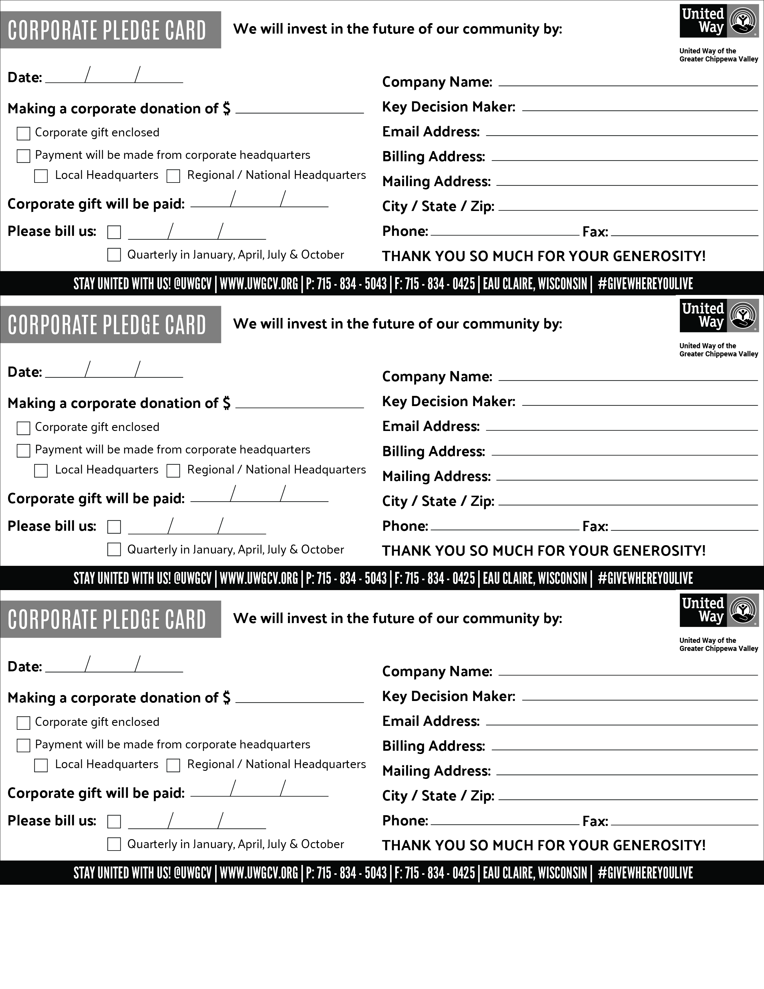 Pledge card printable