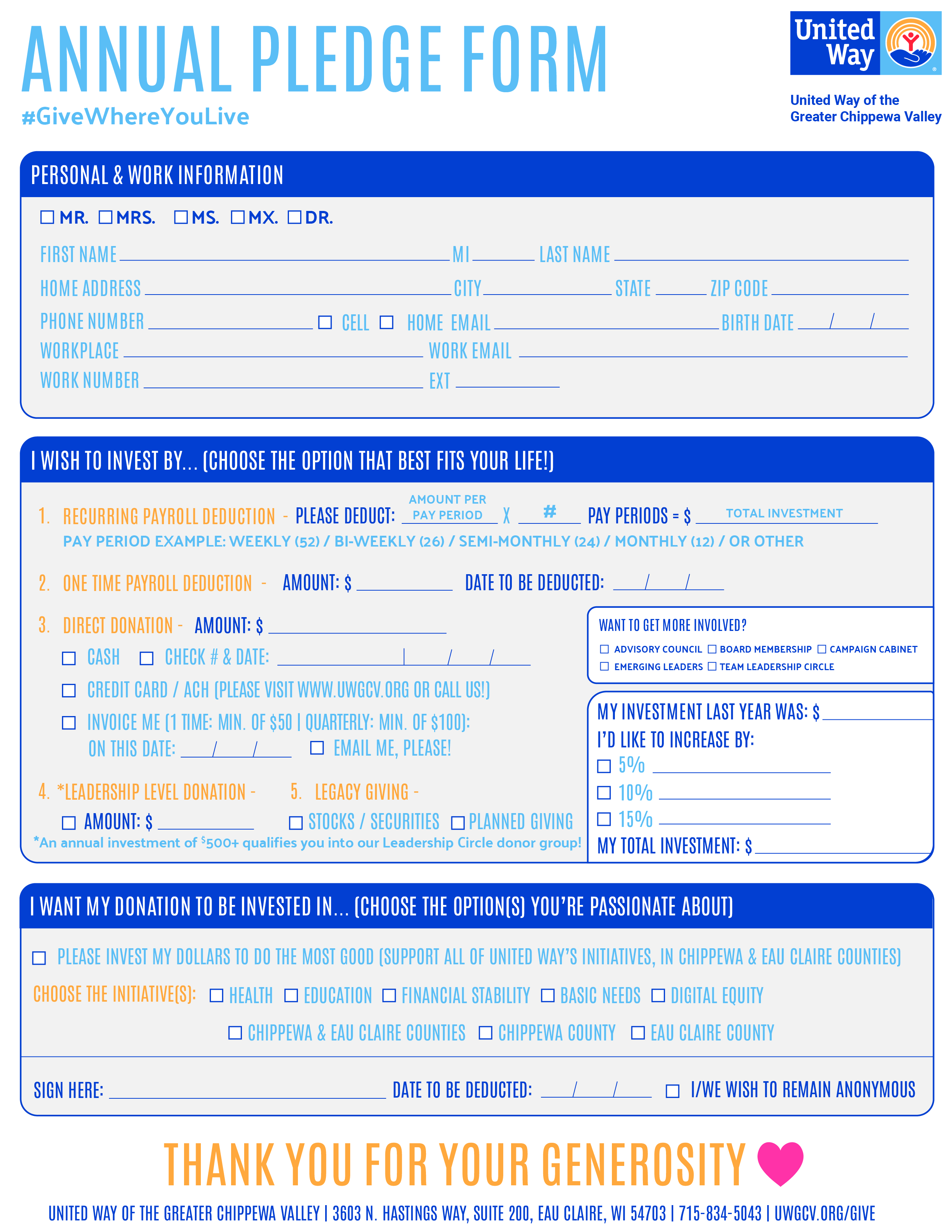 Pledge Form-Printable 
