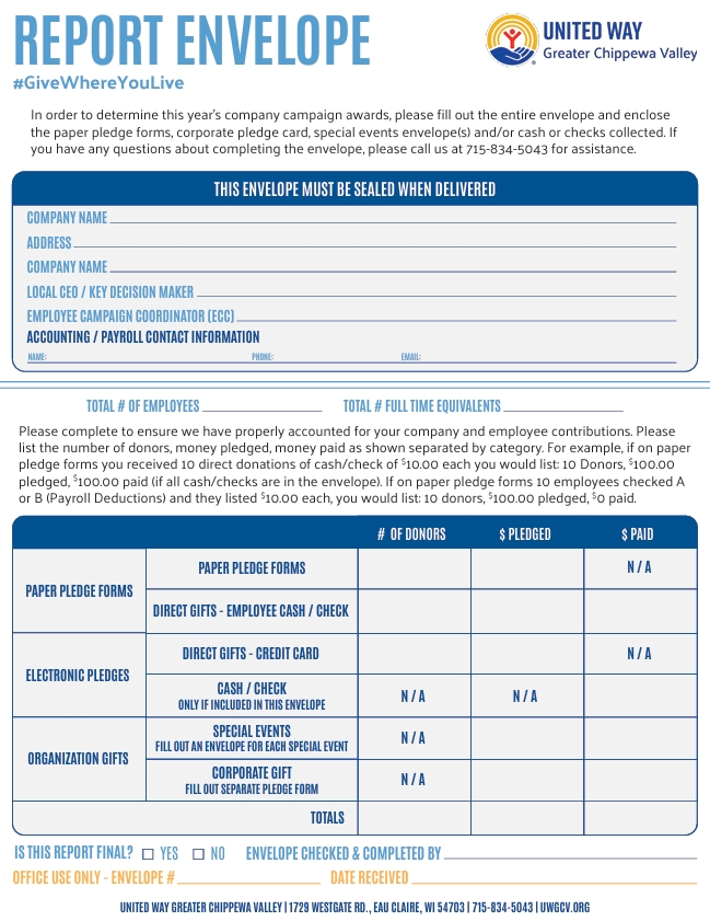 report envelope 