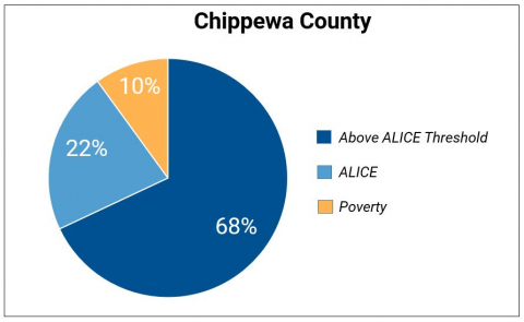 ALICE Website Pie Chart for Chippewa County