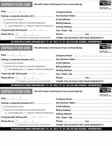 corp. pledge card 