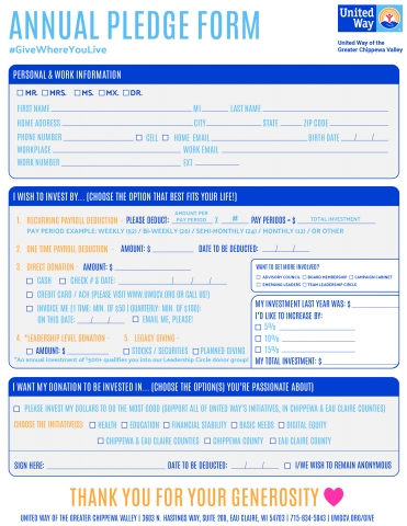 campaign pledge form 2024-25